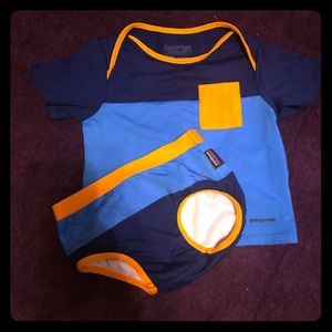 Baby Patagonia Bathing Suit and Hat (6-12 month)